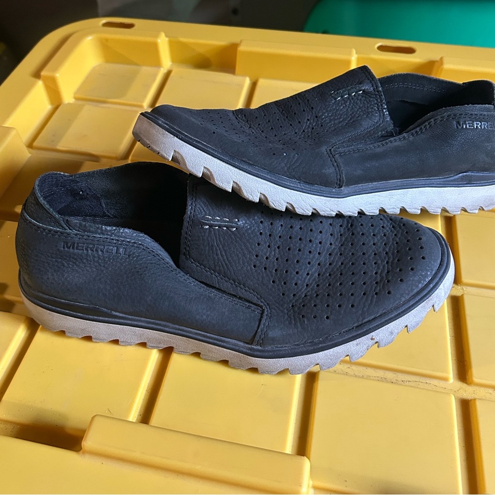 Merrell Black Loafers Slip-Ons Comfortable Design